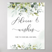 Eucalyptus advies en wensen voor pasgetrouwden poster (Voorkant)
