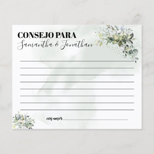 Eucalyptus Advies voor een tweetalige douchekaart (Achterkant)