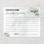 Eucalyptus Advies voor een tweetalige douchekaart (Voorkant)