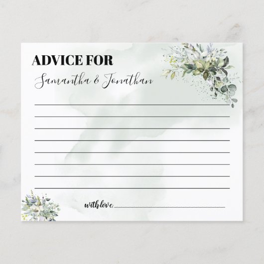 Eucalyptus Advies voor een tweetalige douchekaart (Voorkant)