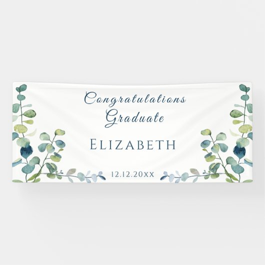 Eucalyptus Afstudeerfeestje Spandoek (Horizontaal)