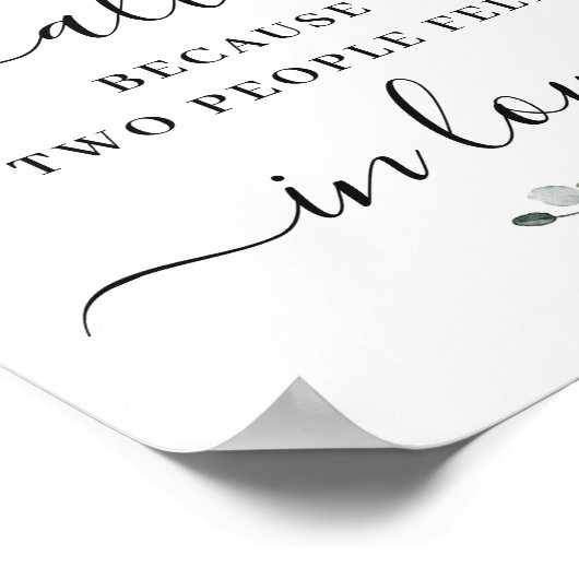 Eucalyptus Al omdat twee mensen verliefd werden Poster (Hoek)