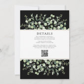 Eucalyptus All in One Black Huwelijksuitnodiging Kaart (Achterkant)