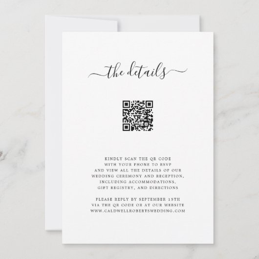 Eucalyptus All in One QR Code RSVP Weddenschap Kaart (Achterkant)