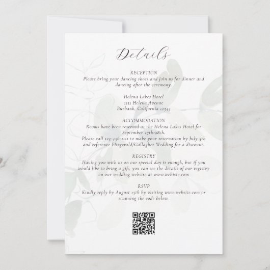 Eucalyptus All in One Trouw QR-code Kaart (Achterkant)