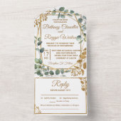 Eucalyptus All in One Wedding Invitation All In One Uitnodiging (Binnen)
