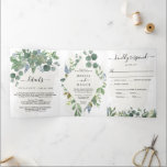 Eucalyptus All-in-One Wedding Invitations Drieluik Uitnodiging<br><div class="desc">Geef alle details van je bruiloft weer met deze mooie drieledige,  all-in-one trouwuitnodiging. De gasten kunnen het briefkaart gemakkelijk wegsnijden RSVP en in de post plaatsen! Bewerk eenvoudig alle informatie met je trouwgegevens en voeg je eigen foto toe!</div>