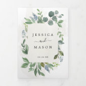 Eucalyptus All-in-One Wedding Invitations Drieluik Uitnodiging (Cover)