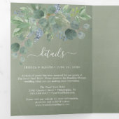 Eucalyptus All-in-One Wedding Invitations Drieluik Uitnodiging (Binnenzijde eerst)