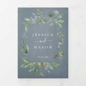 Eucalyptus All-in-One Wedding Invitations Drieluik Uitnodiging (Cover)