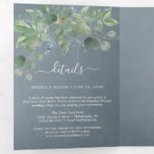 Eucalyptus All-in-One Wedding Invitations Drieluik Uitnodiging (Binnenzijde eerst)