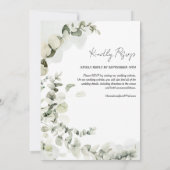 Eucalyptus alles in één RSVP bruiloft Kaart (Achterkant)