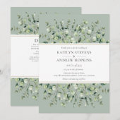 Eucalyptus alles in één salie groene bruiloft kaart (Voorkant / Achterkant)