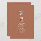 Eucalyptus Amber Apothecary Terracotta Wedding Kaart (Voorkant / Achterkant)
