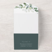 Eucalyptus Ampersand Chic Wedding All In One Uitnodiging (Buitenkant)