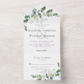 Eucalyptus Ampersand Chic Wedding All In One Uitnodiging (Binnen)
