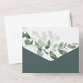 Eucalyptus Ampersand Chic Wedding All In One Uitnodiging (Achterkant)