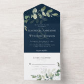 Eucalyptus Ampersand Chic Wedding All In One Uitnodiging (Binnen)