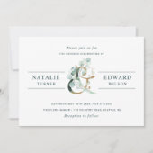 Eucalyptus Ampersand Gold Green Wedding Kaart (Voorkant)