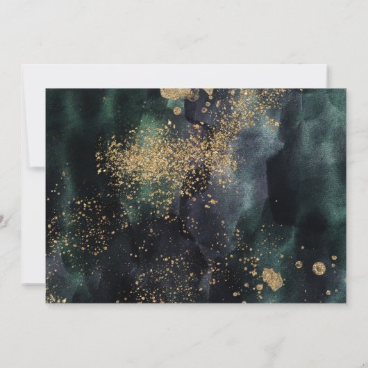 Eucalyptus Ampersand Gold Green Wedding Kaart (Achterkant)