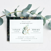 Eucalyptus Ampersand Gold Green Wedding Kaart