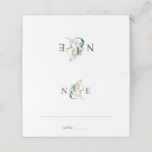 Eucalyptus Ampersand Gold Green Wedding Plaatskaartje (Buitenkant ongevouwen)