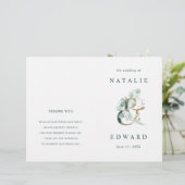 Eucalyptus Ampersand Gold Green Wedding Programme (Staand voorkant)