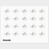 Eucalyptus Ampersand Gold Green Wedding Ronde Sticker (Vel)