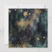 Eucalyptus Ampersand Gold Green Wedding Square Kaart (Achterkant)