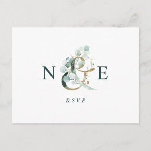 Eucalyptus Ampersand Gold Green Weddingend RSVP Briefkaart