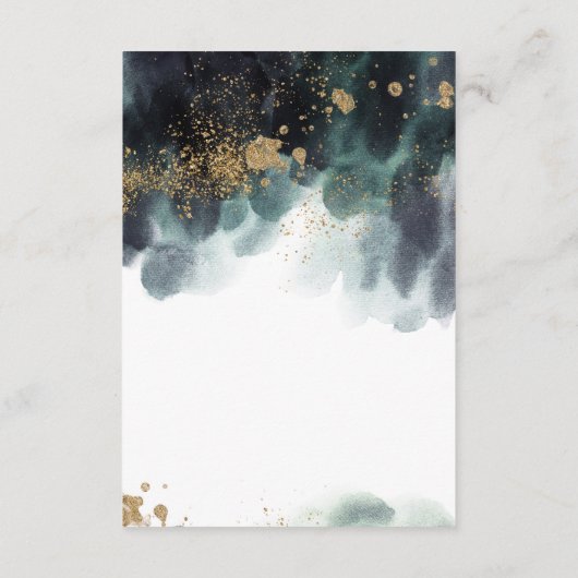 Eucalyptus Ampersand Goud Groen Bruiloft Details Informatiekaartje (Achterkant)