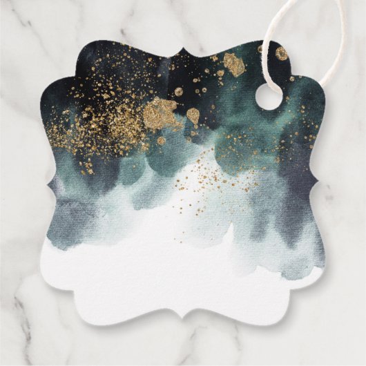 Eucalyptus Ampersand Gouden Groene Bruiloft Dank u Bedankjes Labels (Achterkant)