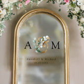 Eucalyptus, Ampersand, Monogram, Bruiloft Raamsticker