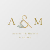 Eucalyptus Ampersand Wedding Raamsticker (Vel)