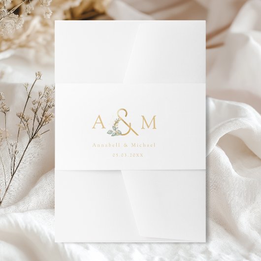 Eucalyptus Ampersand Wedding Uitnodigingen Wikkel