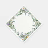 Eucalyptus and Wildflower Elegant Wedding Cocktail Servet (Hoek)