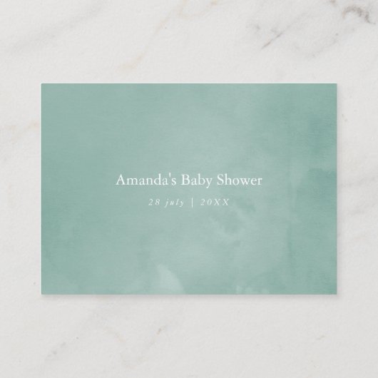 Eucalyptus Anemone Baby shower Display Shower Informatiekaartje (Achterkant)