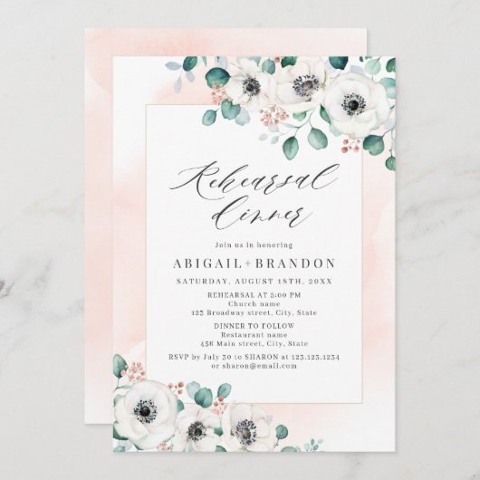 Eucalyptus anemone floral reheardiner kaart (Voorkant / Achterkant)