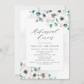 Eucalyptus anemone floral rehearings invitat kaart (Voorkant)