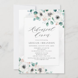 Eucalyptus anemone floral rehearings invitat kaart