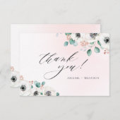 Eucalyptus anemone floral rustige dank u bedankkaart (Voorkant / Achterkant)