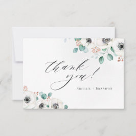 Eucalyptus anemone floral rustige dank u bedankkaart
