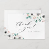 Eucalyptus anemone floral rustige dank u bedankkaart (Voorkant / Achterkant)