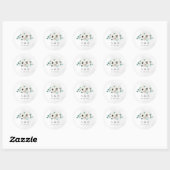 Eucalyptus anemone floral rustige monogram ronde sticker (Vel)