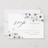 Eucalyptus anemone floral rustious bruiloft RSVP (Voorkant)
