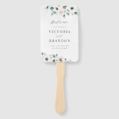 Eucalyptus anemone floral rustitprogramma's handwaaier (Voorkant)