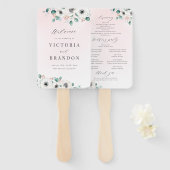 Eucalyptus anemone floral rustitprogramma's handwaaier (Voorkant en achterkant)