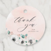 Eucalyptus anemone florale rustige vrijgezellenfee bedankjes labels (Achterkant)