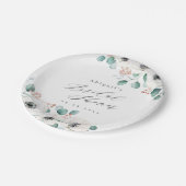 Eucalyptus anemone florale rustige vrijgezellenfee papieren bordje (Gekanteld)