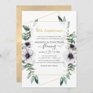 Eucalyptus Anemone Geometric 50th Jubileum Kaart